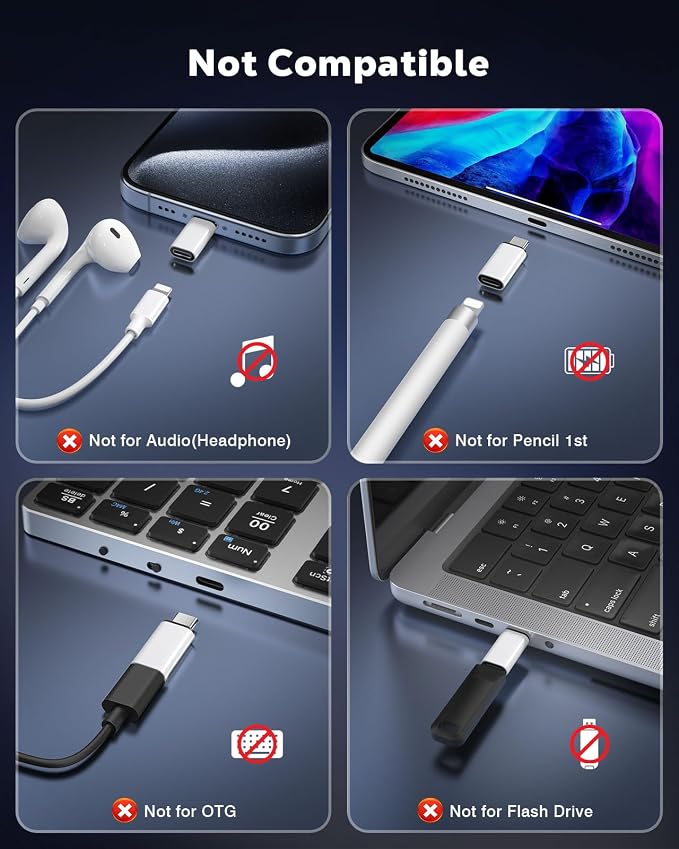 MoKo Lightning to USB C Adapter 2Pack, NOT