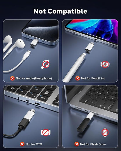 MoKo Lightning to USB C Adapter 2Pack, NOT