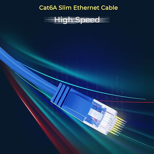 Rapink Patch Cables Cat6a 0.5ft Slim, Cat6a Ethernet Patch Cable 10G Support