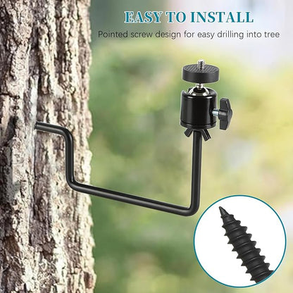 Trail Camera Mount, Hunting Accessories, 360° Adjustable Tree Screw Mounting