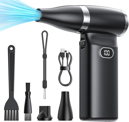 Electric Compressed Air Duster Cordless: 60 MPH High Wind Speed Mini Air Blower
