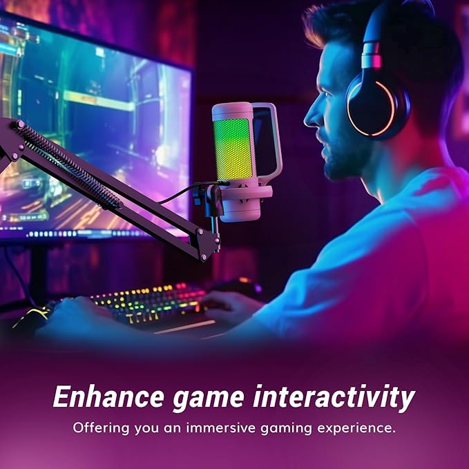 TONOR Gaming Microphone Arm Set, RGB Condenser Mic