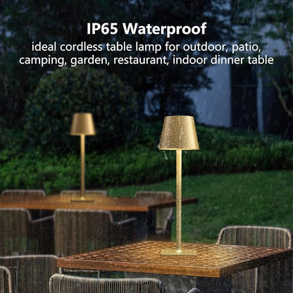 2 Pack Rechargeable Table Lamps, Outdoor Table Lights, Waterproof, Portable
