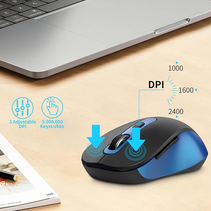 Wireless Mouse for Laptop, Chromebook, Silent Mouse