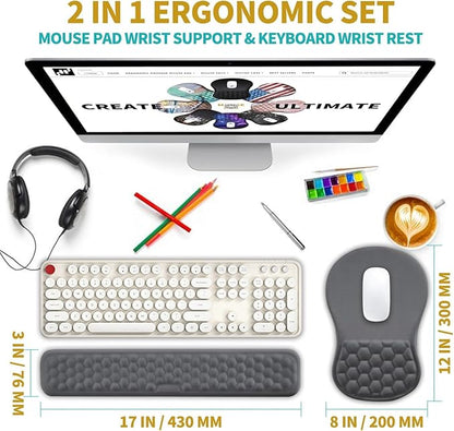 Hokafenle 2 in 1 Ergonomic Mouse Pad Wrist Support & Wrist Rest