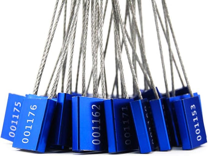 Leadseals 500 Blue Steel Cable Seals Metal Security Tag Numbered Truck Trailer