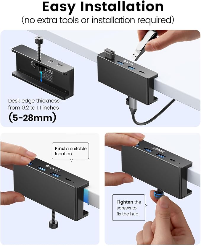ORICO USB Hub 3.0, Clamp USB Hub