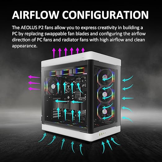 GAMDIAS 120mm ARGB PWM Case Fan, 2 Blades in 1 Fan Pack, Sync