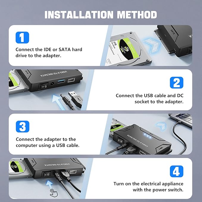 MaxRenard Hard Drive Reader USB 3.0 to SATA/IDE Adapter | Universal External