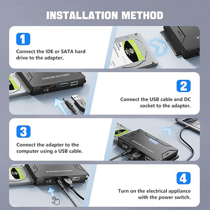 MaxRenard Hard Drive Reader USB 3.0 to SATA/IDE Adapter | Universal External