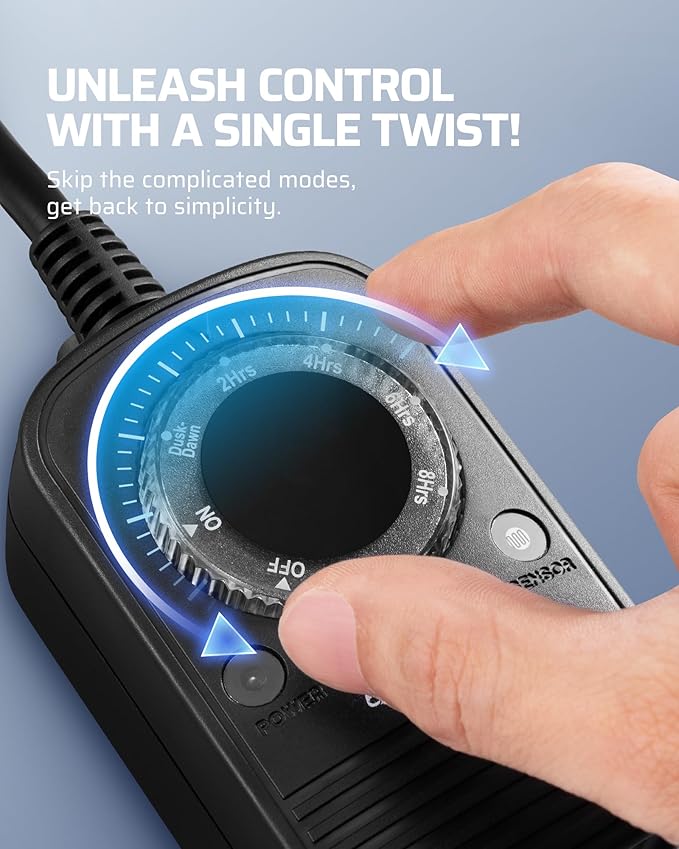 DEWENWILS Outdoor Timer for Lights, Dusk to Dawn Sensor for Electrical Outlet
