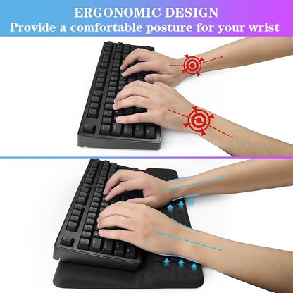 Computer Keyboard Stand with Wrist Rest, Ergonomic Tilted Keyboard Holder