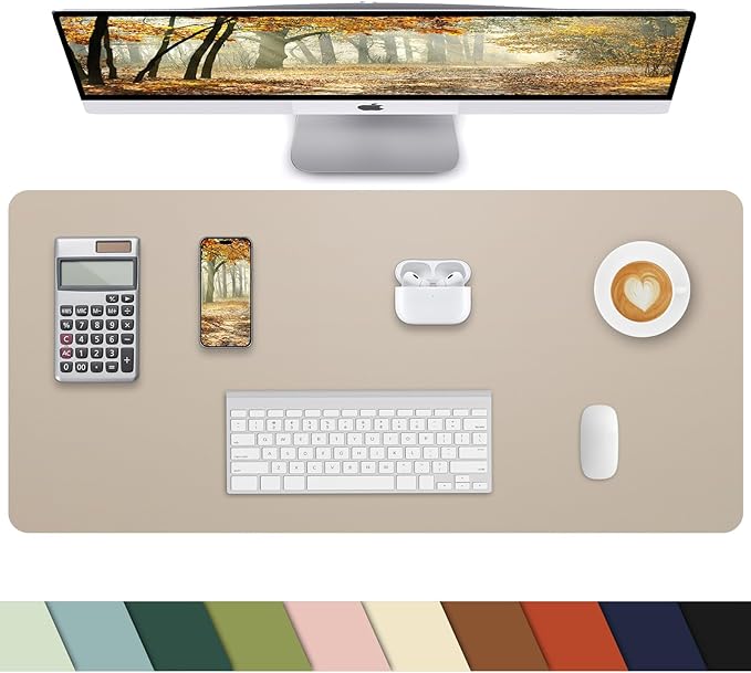 Non-Slip Desk mat, PULeather Desk Pad Protector, Office Desk Mat, Large Mouse