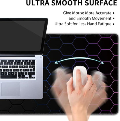Hexagon Honeycomb Large Mouse Pad, Gaming Keyboard Desk Pad, Extended Mouse Mat