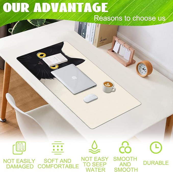 Desk Pad, Cute Cat Large Gaming Mouse Pad