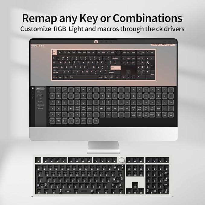 Keychron Q6 Max QMK/VIA Wireless Custom Mechanical Keyboard Barebone Knob