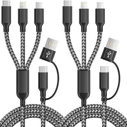 Multi Charging Cable 5 in 1, Nylon Braided USB C Multiple Charger Cord