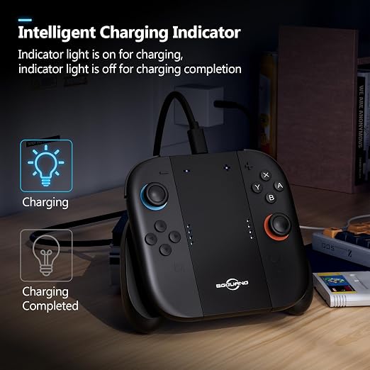 Switch 2 Joycon Charging Grip, Super Magnetic Charger Handle