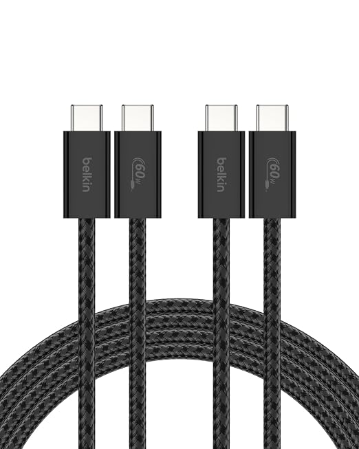 Belkin USB C to USB C Cable 2-Pack, 60W