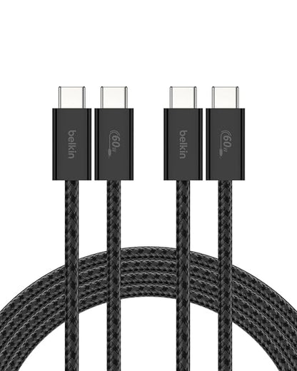 Belkin USB C to USB C Cable 2-Pack, 60W