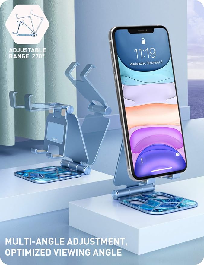 i-Blason Cell Phone Stand for Desk, Cell Phone Holder, Fits All Smart Phones