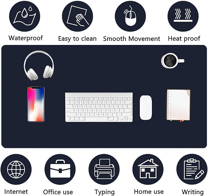 PU Leather Desk Pad Protector Gaming Mouse Pad Non Slip Desk Mat