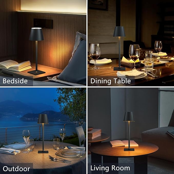 Cordless Table Lamp Rechargeable Lamps: 6000mAh Battery Operated Table Lamp
