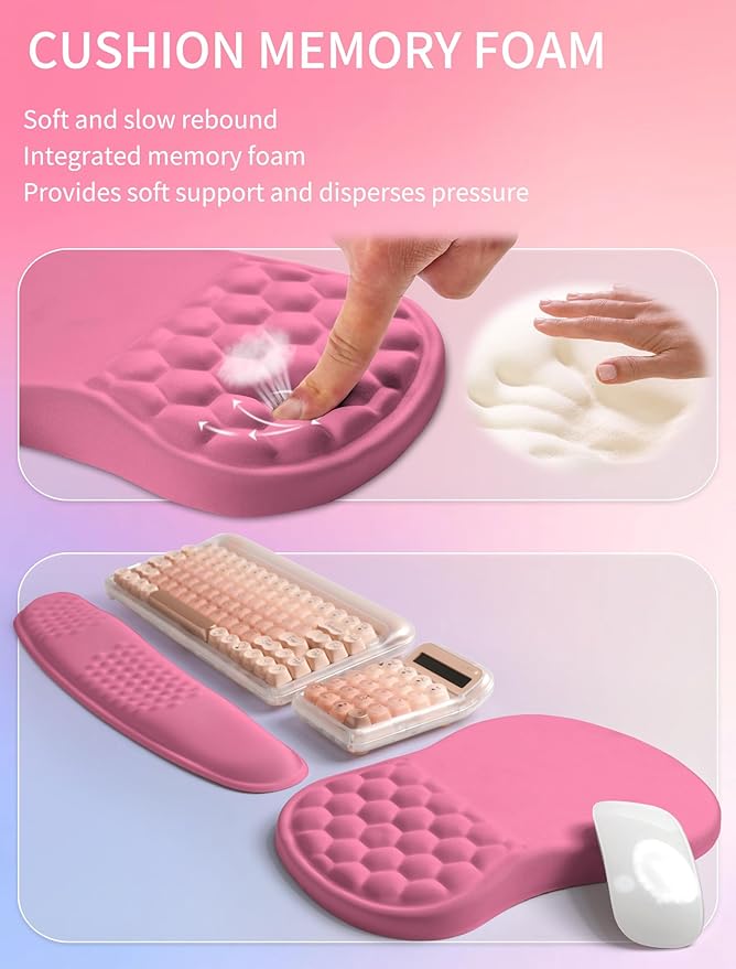 Hokafenle 2in1 Combination, Wave Keyboard Wrist Rest and Ergonomic Curvature
