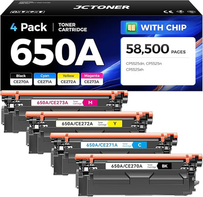 650A Toner Cartridge Set 4-Pack High Yield