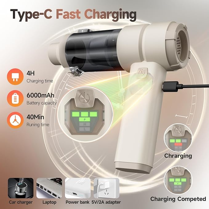 Car Vacuum, Handheld Car Vacuum Cleaner Cordless