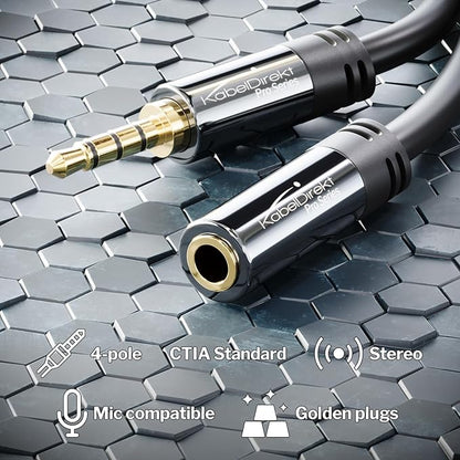 KabelDirekt – Headset Extension Cable – 6ft – Headphone Extension Cord