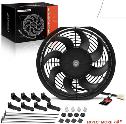 A-Premium 12'' 12 inch Slim Fan Pull Universal Electric Radiator Cooling Fan