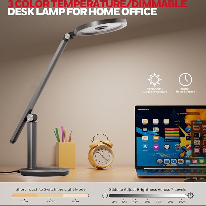 Honeywell Desk Lamp for Home Office, H6 Sunturalux™ Eye-Caring Led Desk Light