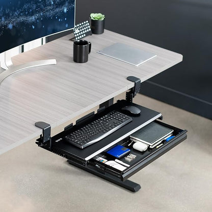 VIVO Large Height Adjustable Clamp-on Keyboard Tray, Extra Sturdy Pull Out
