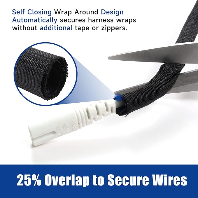 Braided Wire Loom Mesh Woven Self-Wrapping Split Sleeving