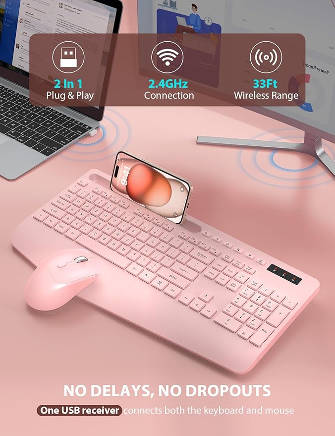 Wireless Keyboard and Mouse Combo