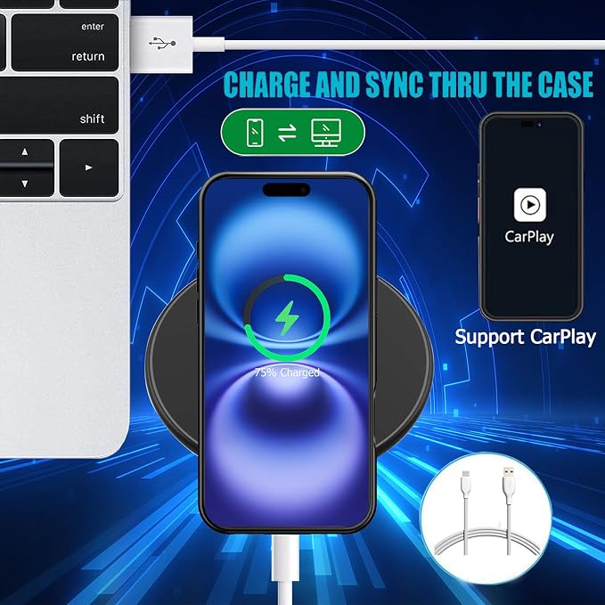 Battery Case for iPhone 16, Upgraded 10000mAh Ultra-Slim Rechargeable Portable