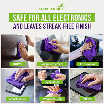 Screen Mom Screen Cleaner Spray and Microfiber Cloth 2-Pack Screen Cleaner