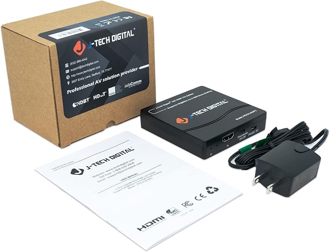 J-Tech Digital HDMI Splitter 1 in 2 Out 4K 60Hz Multi-Resolution Output HDMI