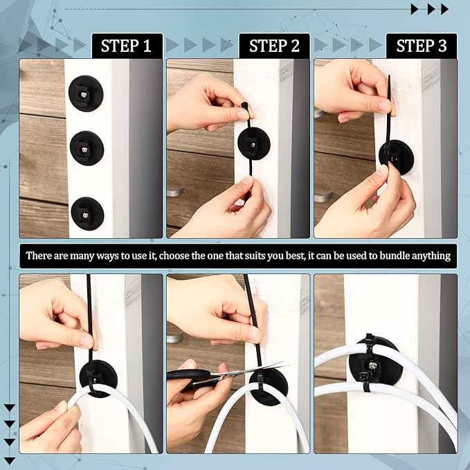Yookeer 60 Pieces Magnetic Zip Tie Mount Multipurpose Cable Holder Magnets