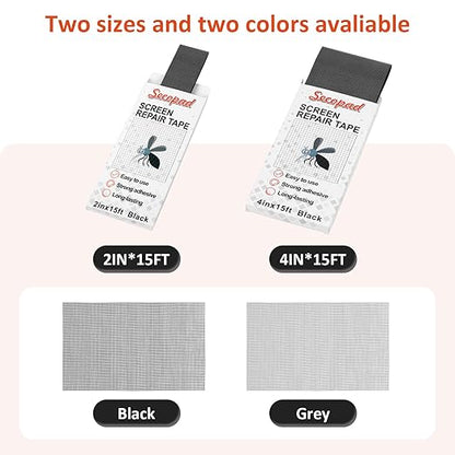 Black Screen Repair Tape, Strong Adhesive Fiberglass Patch Tape Mesh