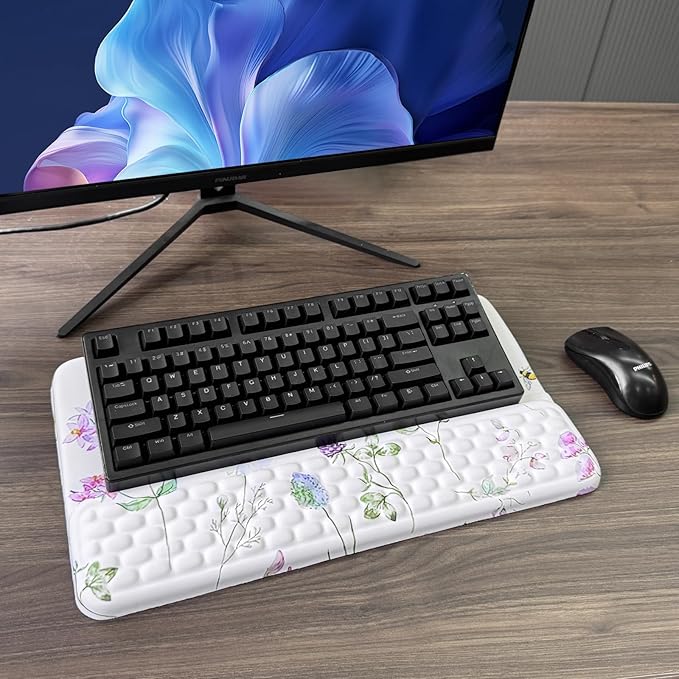 Computer Keyboard Stand with Wrist Rest, Ergonomic Tilted Keyboard Holder
