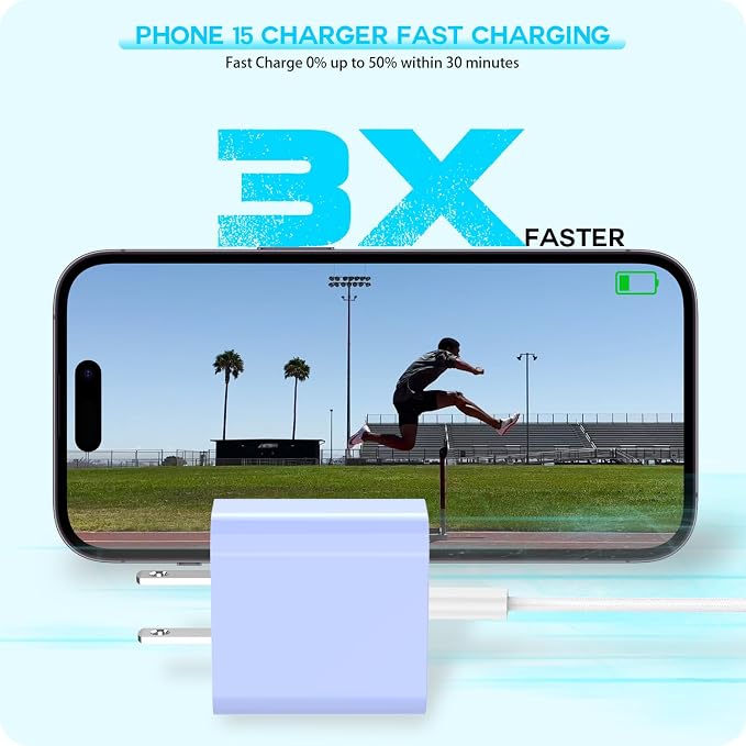 20W USB C Fast Charger iPhone 16 Fast Charging, Apple 15 Charger Block 6ft C to