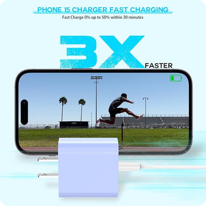 20W USB C Fast Charger iPhone 16 Fast Charging, Apple 15 Charger Block 6ft C to