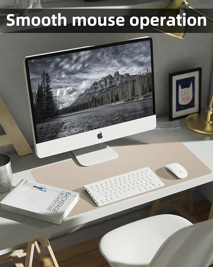 Non-Slip Desk mat, PULeather Desk Pad Protector, Office Desk Mat, Large Mouse