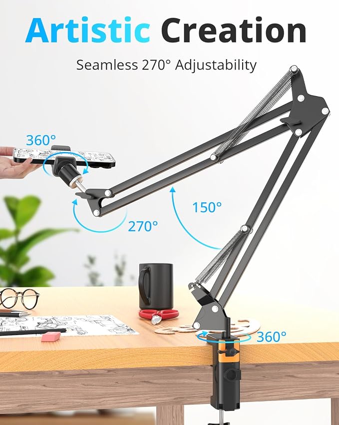 UBeesize Overhead Phone Mount Flexible Webcam Arm