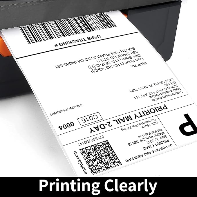 FungLam 4"X6" Thermal Shipping Labels, 4X6 Labels, Perforated, 250 Labels