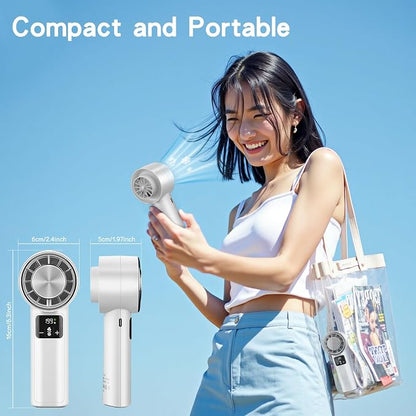 Handheld Turbo Fan with Ice Cooler, Rechargeable Personal Fans, 1-199