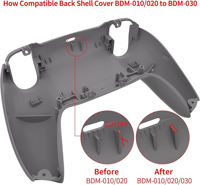 eXtremeRate Black Performance Rubberized Grip Custom Back Plate Bottom Shell