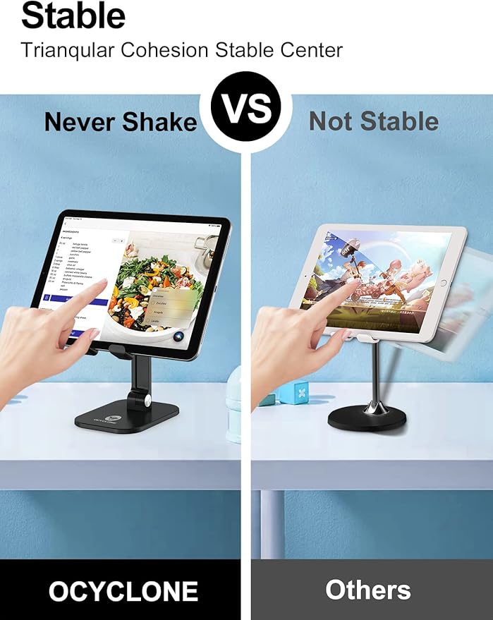 OCYCLONE Phone Stand, Adjustable Height and Angle Foldable Cell Phone Stand